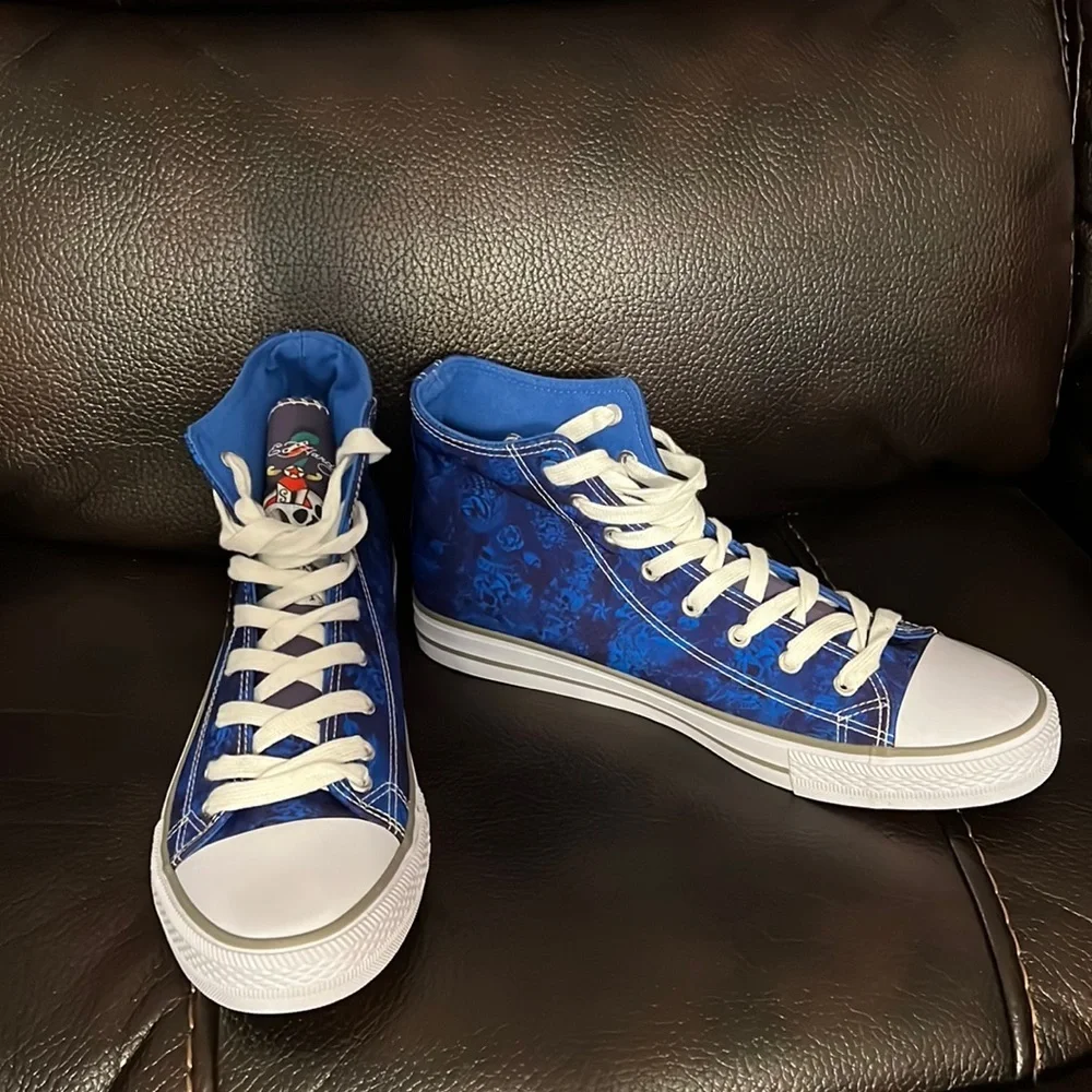 SALE!!! Final!!! Ed Hardy high top sneaker blue skull print size 11 - Picture 6 of 11